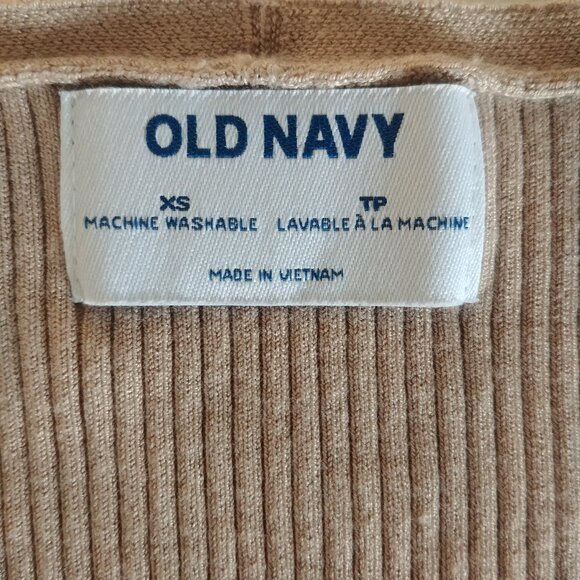 Old Navy soft little ribbed cardigan sweater top camel brown stretch XS - Picture 12 of 15